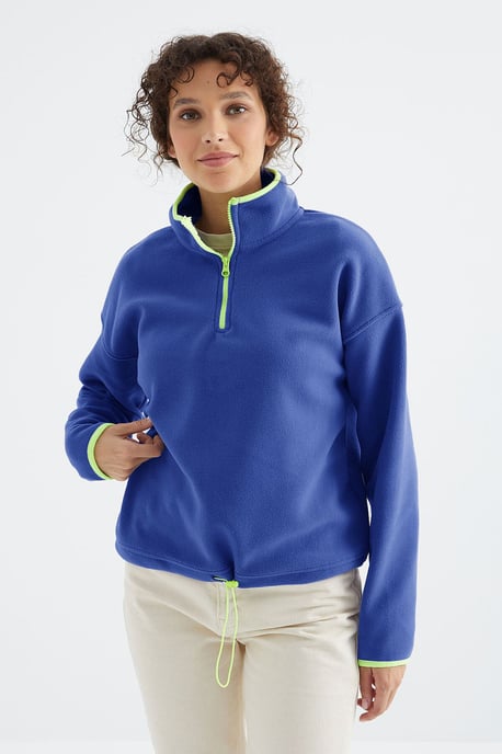 Oversized Plüsch Halb-Zip Sweatshirt - Image 5