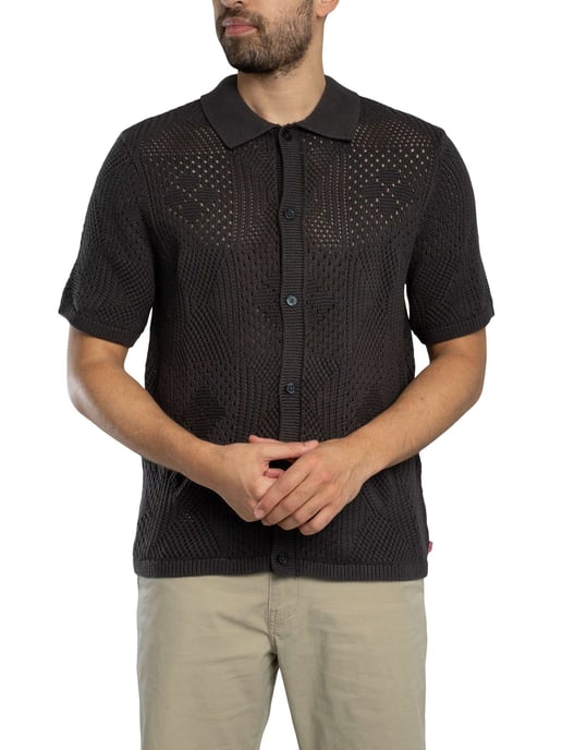 Levi's Kurzarm-Strickhemd „Camp“, Schwarz - Image 2