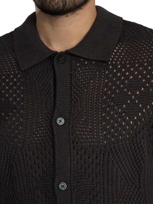Levi's Kurzarm-Strickhemd „Camp“, Schwarz - Image 4