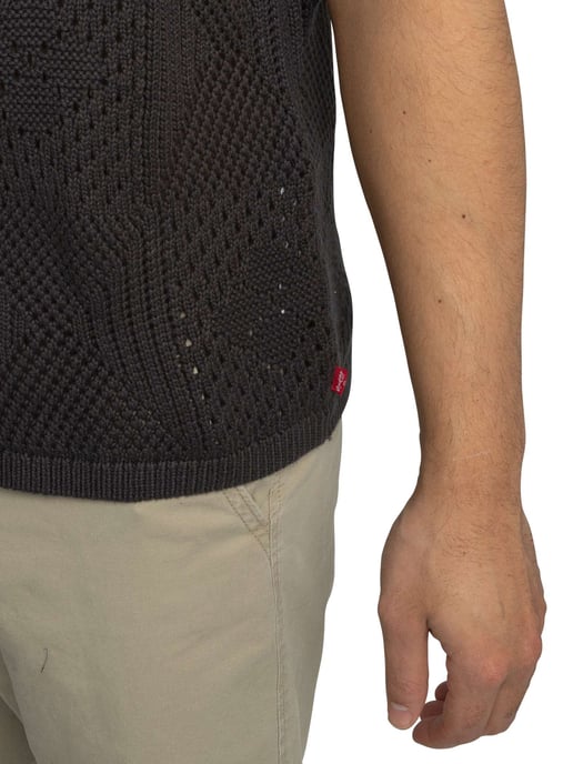 Levi's Kurzarm-Strickhemd „Camp“, Schwarz - Image 5