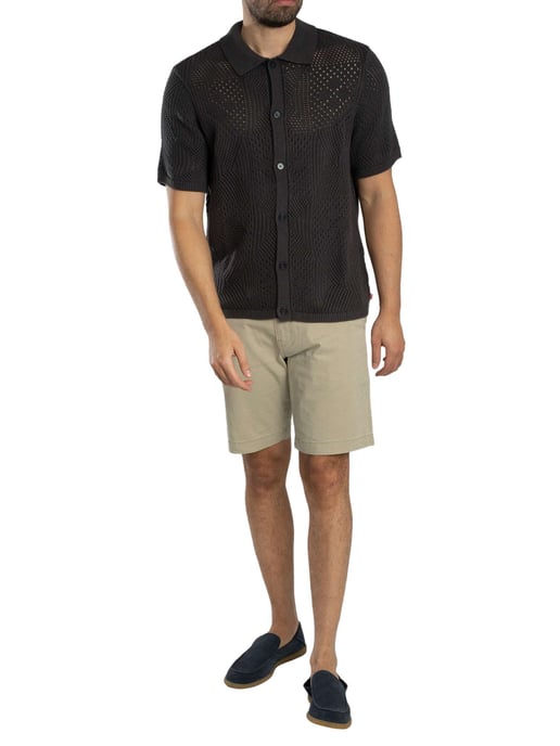 Levi's Kurzarm-Strickhemd „Camp“, Schwarz - Image 6