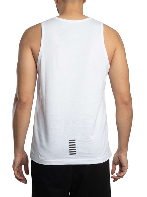 EA7 Logo Slim Weste, Weiß - Image 3