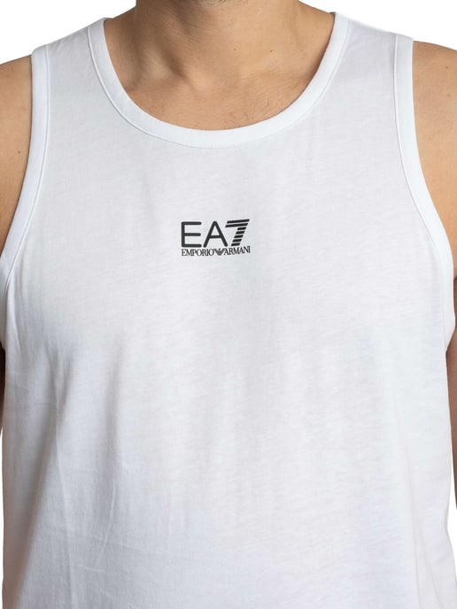 EA7 Logo Slim Weste, Weiß - Image 4