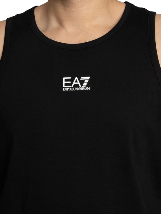 EA7 Logo Slim Weste, Schwarz - Image 4
