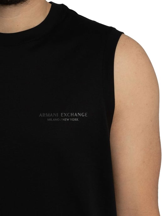 Armani Exchange Tanktop Mit Lockerer Passform Und Brustlogo, Schwarz - Image 4