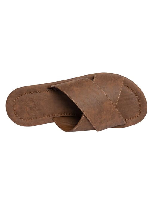 Superdry Vintage-Kreuzriemen-Schieber, Braun - Image 6