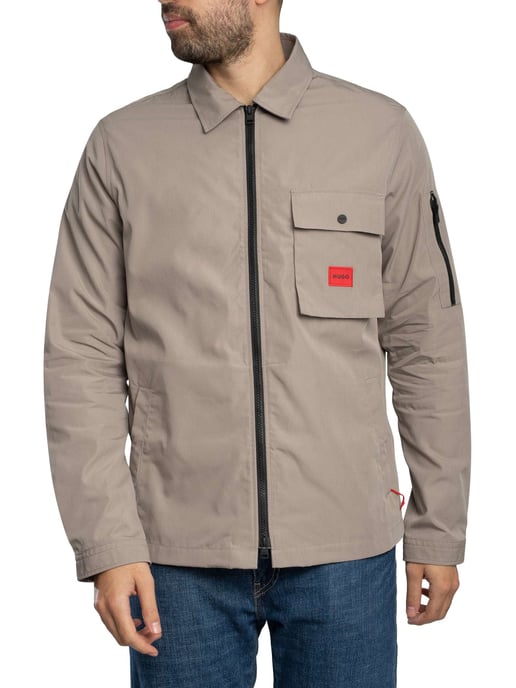 HUGO Emmond Zip Overshirt, Braun - Image 3