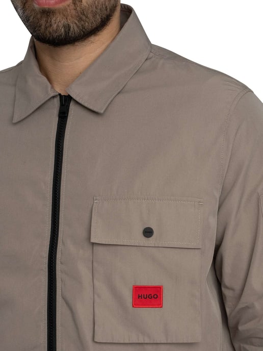 HUGO Emmond Zip Overshirt, Braun - Image 5