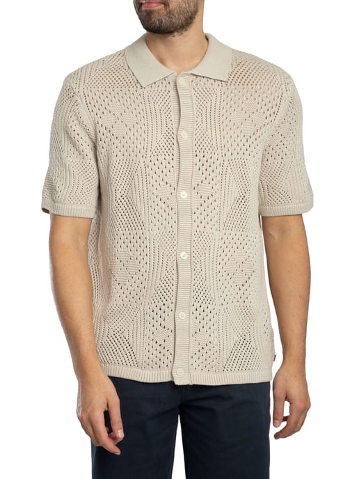 Levi's Kurzarm-Strickhemd „Camp“, Schwarz - Image 1