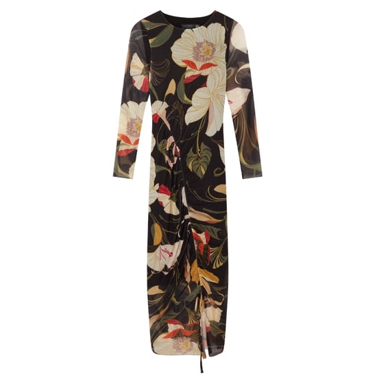 Ted Baker Bedrucktes, Figurbetontes Midikleid Aus Mesh Mit Raffungen - Image 1