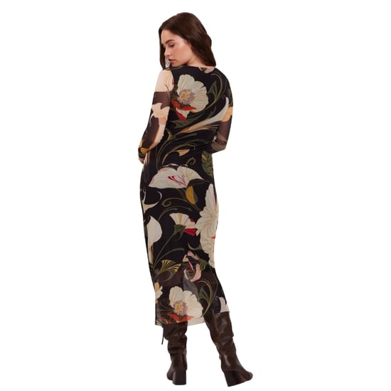 Ted Baker Bedrucktes, Figurbetontes Midikleid Aus Mesh Mit Raffungen - Image 3