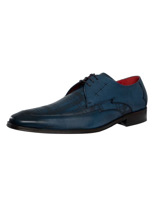 Jeffery West Leder-Brogue-Schuhe, Blau - Image 1