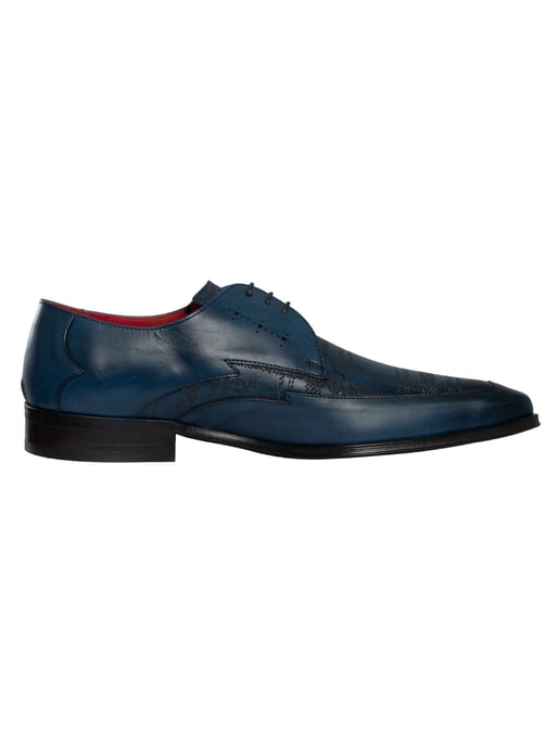 Jeffery West Leder-Brogue-Schuhe, Blau - Image 3