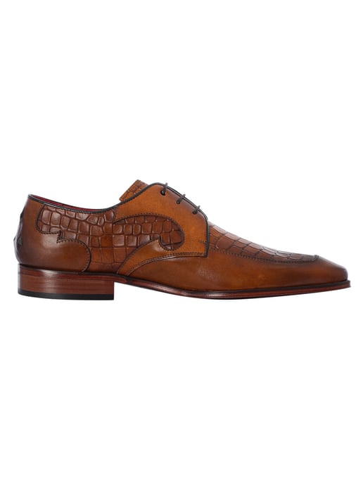Jeffery West Croco-Leder-Derby-Schuhe, Braun - Image 3