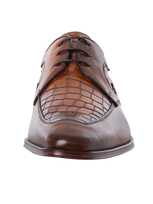 Jeffery West Croco-Leder-Derby-Schuhe, Braun - Image 4