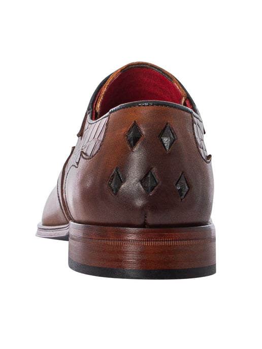 Jeffery West Croco-Leder-Derby-Schuhe, Braun - Image 5