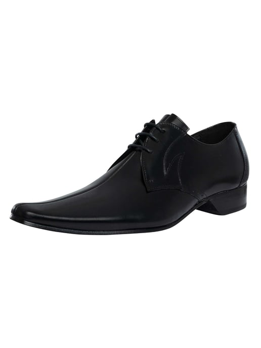 Jeffery West Derby Polierte Lederschuhe, Schwarz - Image 1