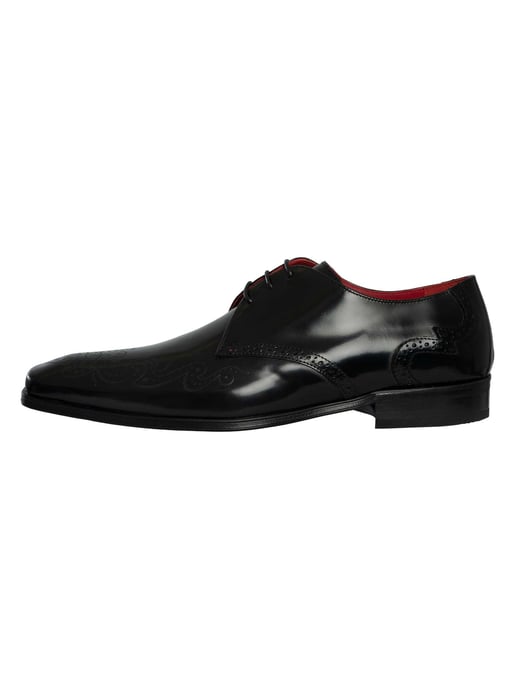 Jeffery West Polierte Leder Brogue Schuhe, Schwarz - Image 2
