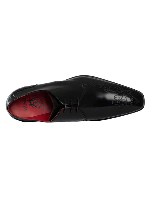 Jeffery West Polierte Leder Brogue Schuhe, Schwarz - Image 6