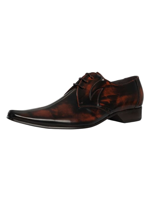 Jeffery West Derby Polierte Lederschuhe, Braun - Image 1