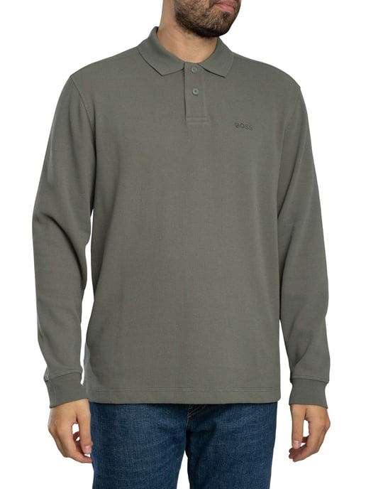 BOSS Petempesto Langarm-Poloshirt, Grau - Image 1