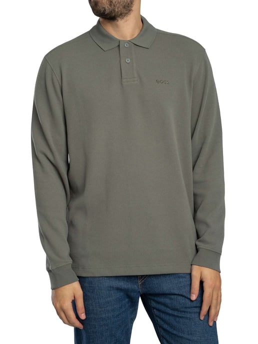 BOSS Petempesto Langarm-Poloshirt, Grau - Image 2