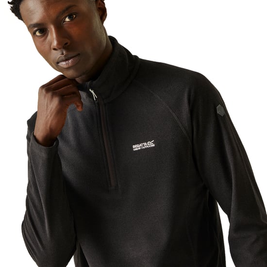 Regatta Montes Leichtes Mini-Streifen-Sweatshirt Mit Halbem Reißverschluss, Schwarz - Image 3