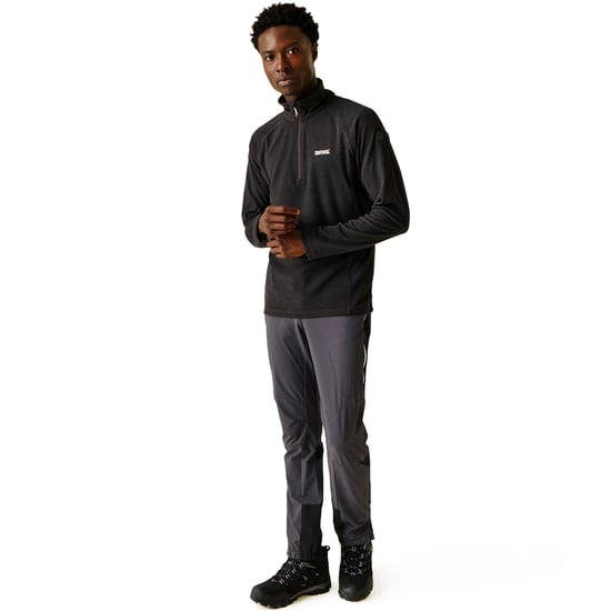 Regatta Montes Leichtes Mini-Streifen-Sweatshirt Mit Halbem Reißverschluss, Schwarz - Image 4