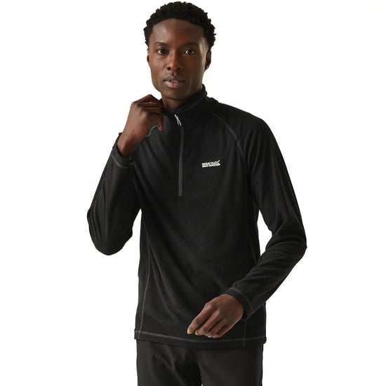 Regatta Montes Leichtes Mini-Streifen-Sweatshirt Mit Halbem Reißverschluss, Schwarz - Image 3