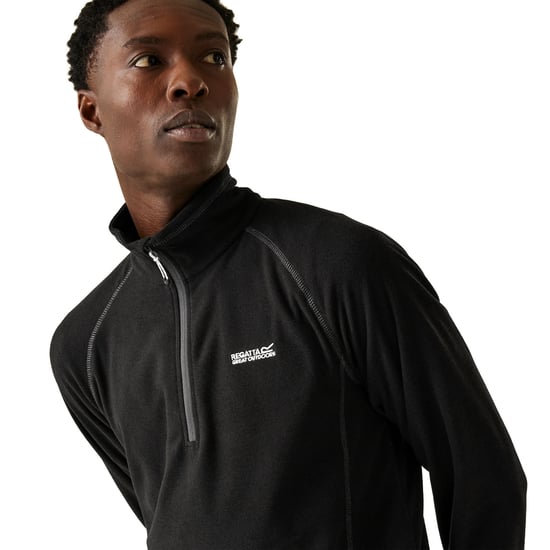 Regatta Montes Leichtes Mini-Streifen-Sweatshirt Mit Halbem Reißverschluss, Schwarz - Image 4