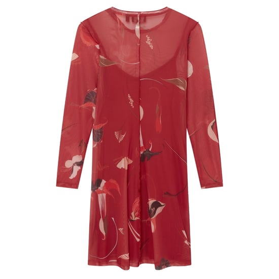 Ted Baker Mesh Langarm-midikleid Mit Print, Rot - Image 2