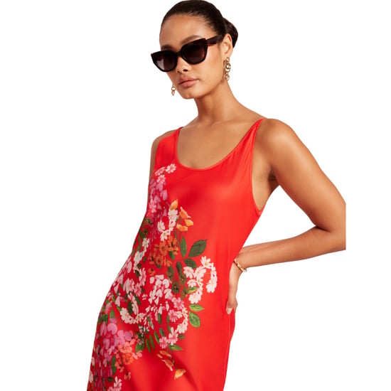 Ted Baker Melmae Bedrucktes Rotes Slipkleid Mit Rundhalsausschnitt - Image 4