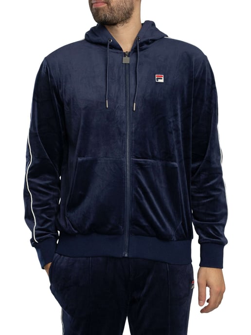 Fila Italo Velours-Kapuzenjacke Mit Reißverschluss, Blau - Image 2