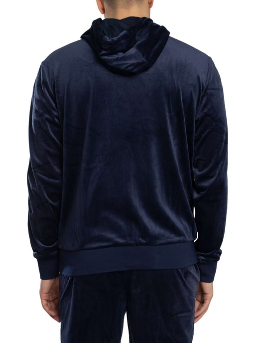 Fila Italo Velours-Kapuzenjacke Mit Reißverschluss, Blau - Image 3