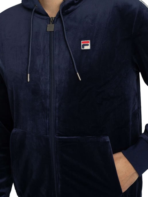 Fila Italo Velours-Kapuzenjacke Mit Reißverschluss, Blau - Image 4
