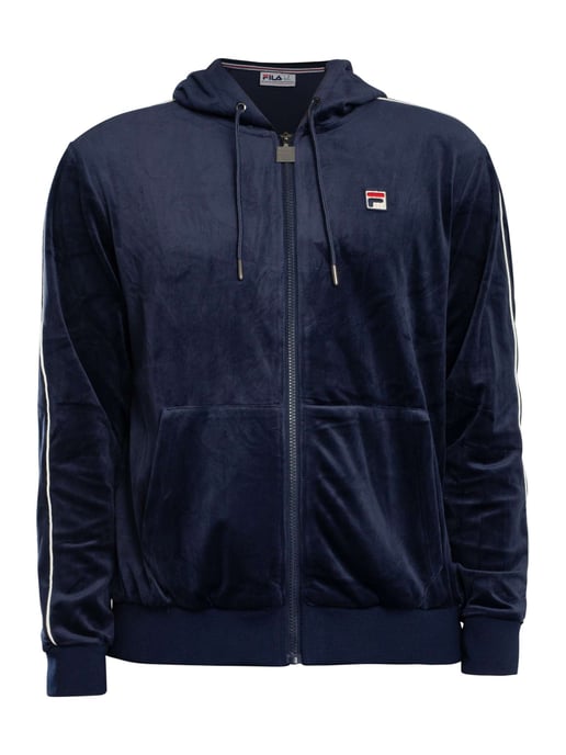 Fila Italo Velours-Kapuzenjacke Mit Reißverschluss, Blau - Image 5