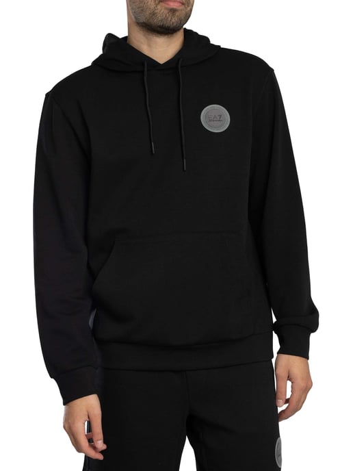 EA7 Pullover-Hoodie Mit Logo-Patch, Schwarz - Image 2