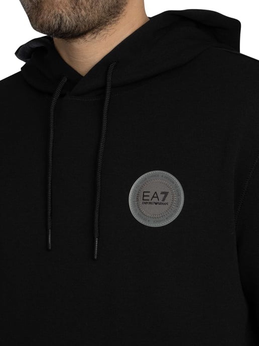 EA7 Pullover-Hoodie Mit Logo-Patch, Schwarz - Image 4