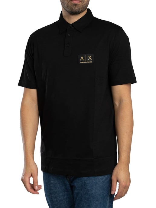 Armani Exchange Poloshirt Mit Box-Logo, Schwarz - Image 1