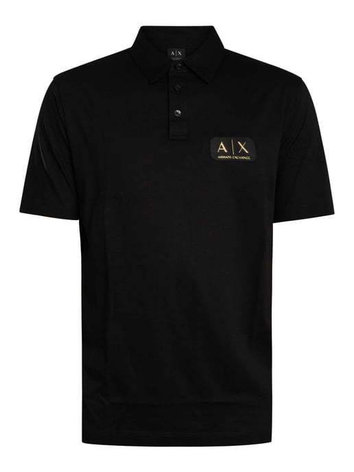 Armani Exchange Poloshirt Mit Box-Logo, Schwarz - Image 5