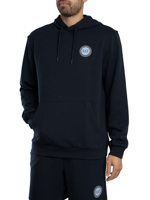 EA7 Pullover-Hoodie Mit Logo-Patch, Blau - Image 2