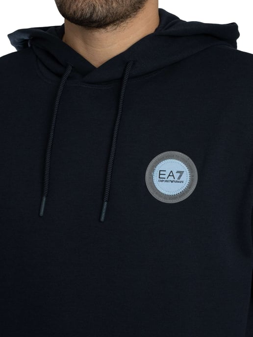 EA7 Pullover-Hoodie Mit Logo-Patch, Blau - Image 4