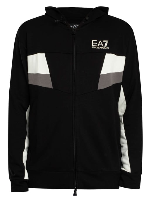 EA7 Logo Jersey Zip Hoodie, Schwarz - Image 6