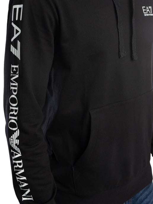 EA7 Brust-Logo Pullover Hoodie, Schwarz - Image 5