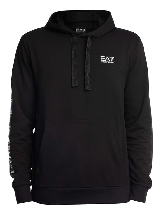 EA7 Brust-Logo Pullover Hoodie, Schwarz - Image 6