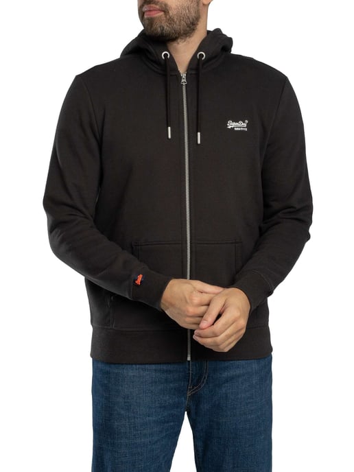 Superdry Essential Logo-Kapuzenpullover Mit Reißverschluss, Schwarz - Image 1