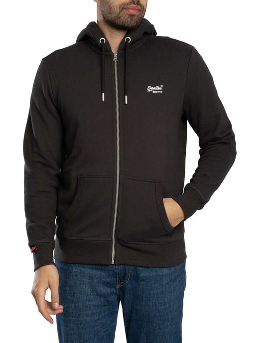 Superdry Essential Logo-Kapuzenpullover Mit Reißverschluss, Schwarz - Image 2