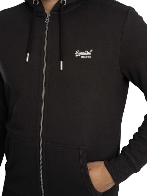 Superdry Essential Logo-Kapuzenpullover Mit Reißverschluss, Schwarz - Image 4