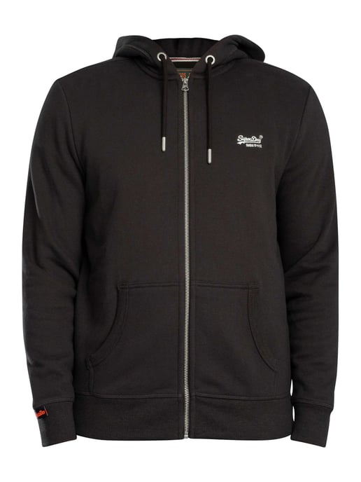 Superdry Essential Logo-Kapuzenpullover Mit Reißverschluss, Schwarz - Image 6