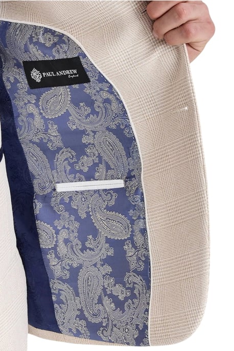 Herrenblazer in Creme mit Karomuster und taillierter Passform - Regent - Image 6